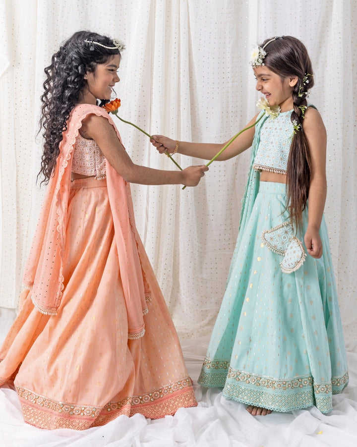 Chotibuti Ice Blue Cotton LehengaFabilicious Fashion