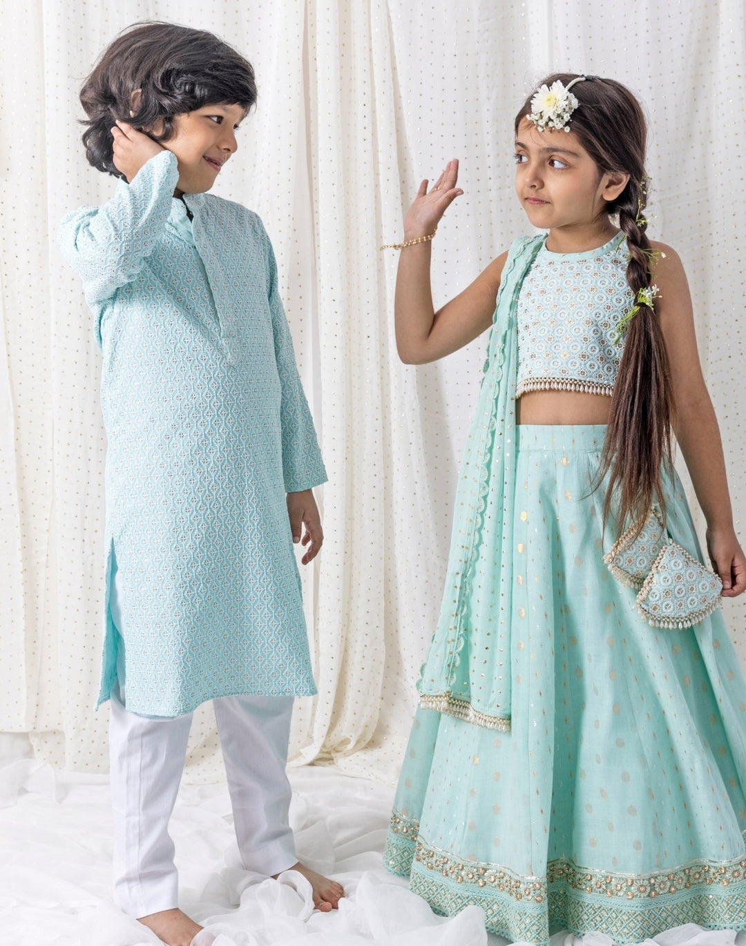 Chotibuti Ice Blue Cotton LehengaFabilicious Fashion