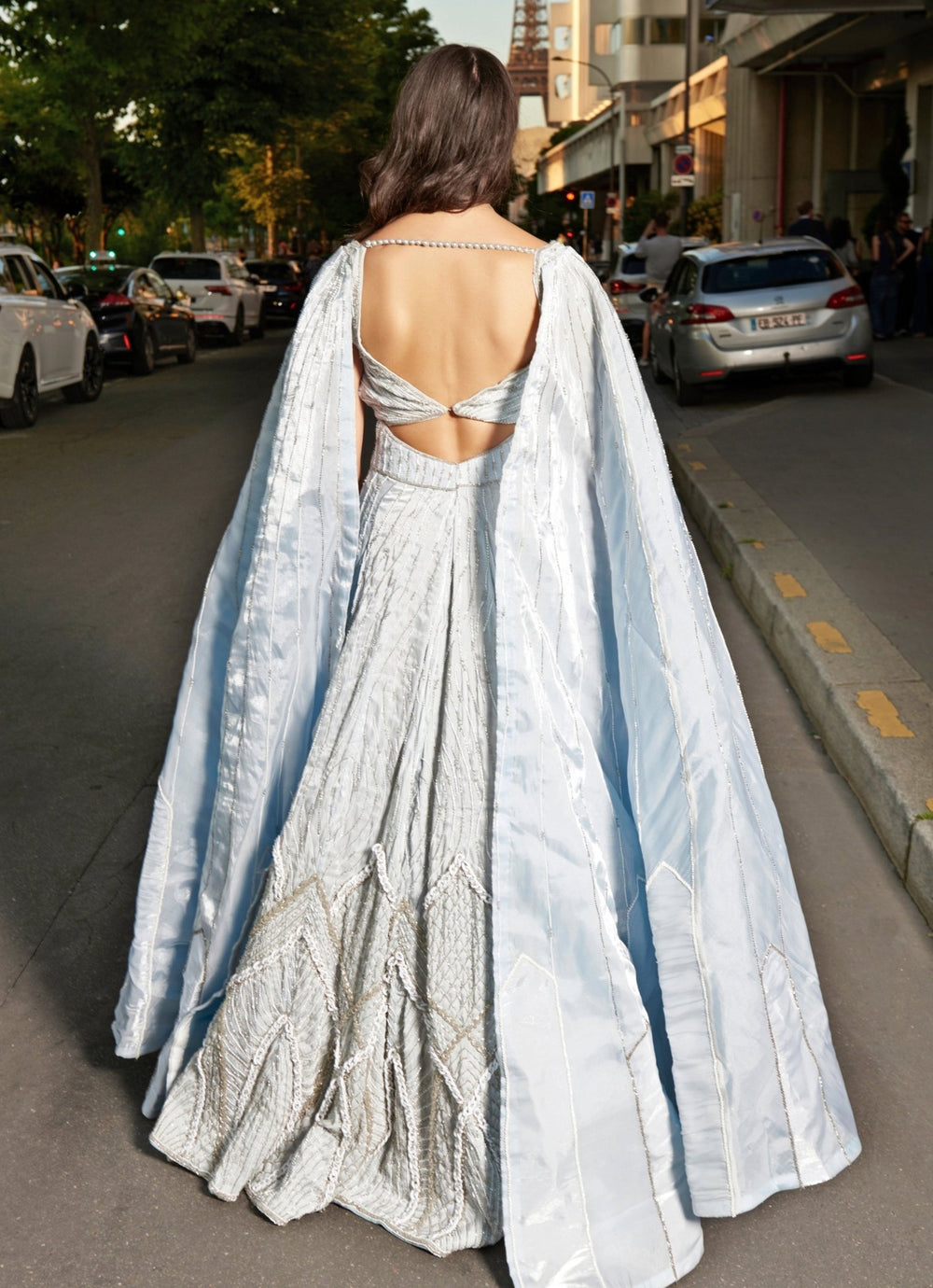 Ice Blue Embroidered Lehenga Set Jigar and Nikita - Fabilicious Fashion