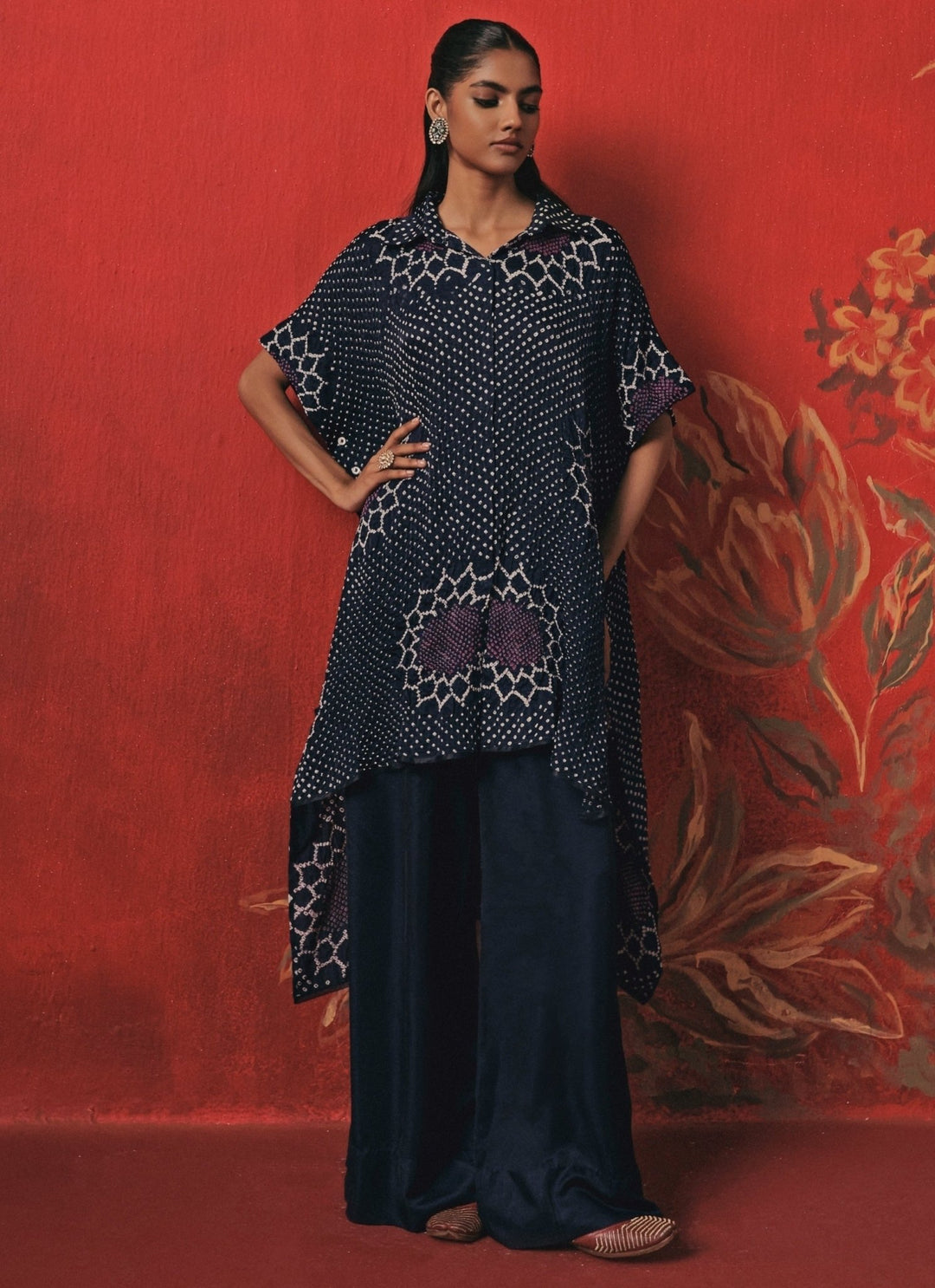 Twenty Nine Indigo Blue Bandhani Shirt And Palazzo SetFabilicious Fashion