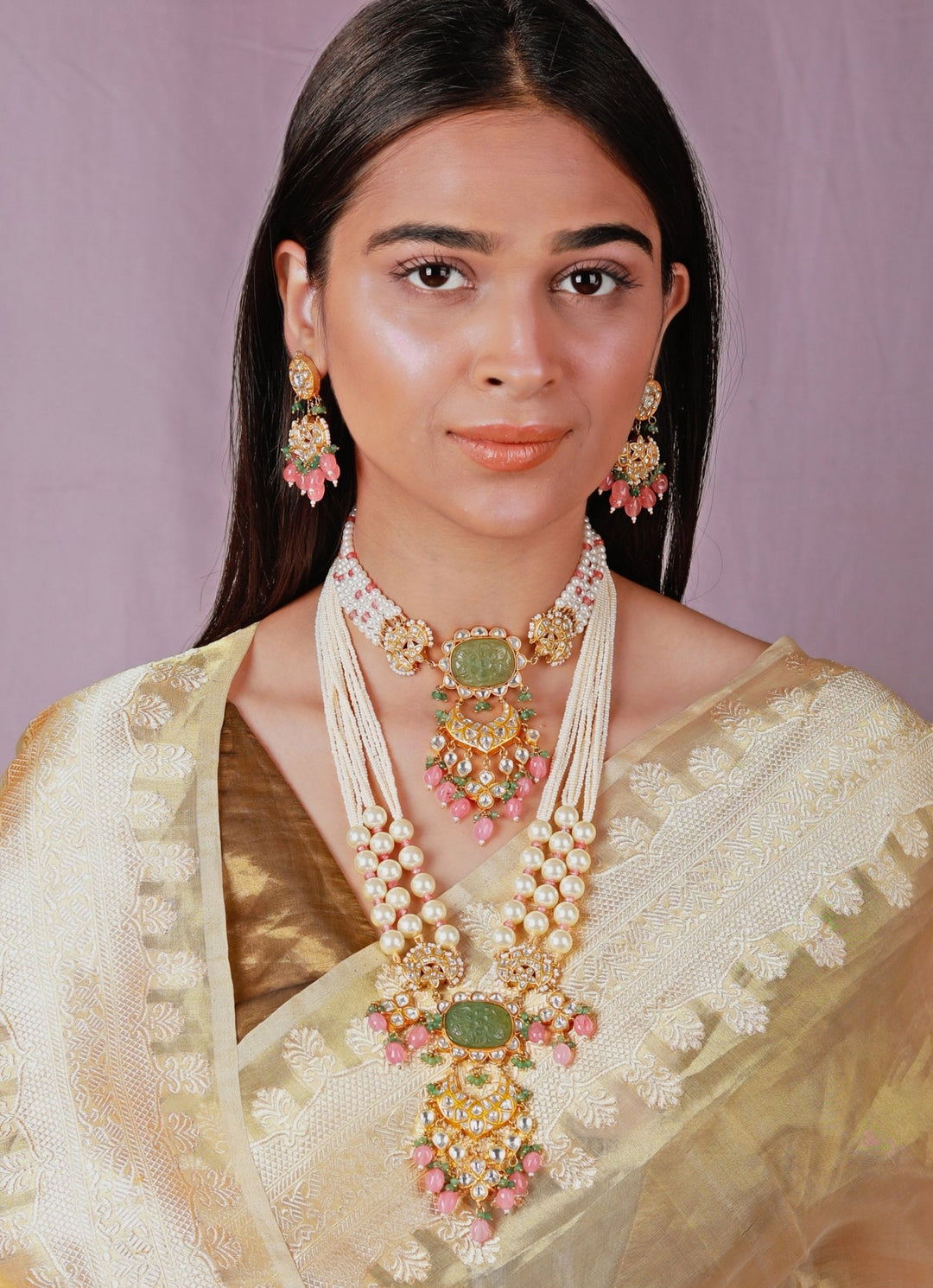Indowestern And Traditional Bridal Necklace Set Riana by Shikha Jindal - Fabilicious Fashion