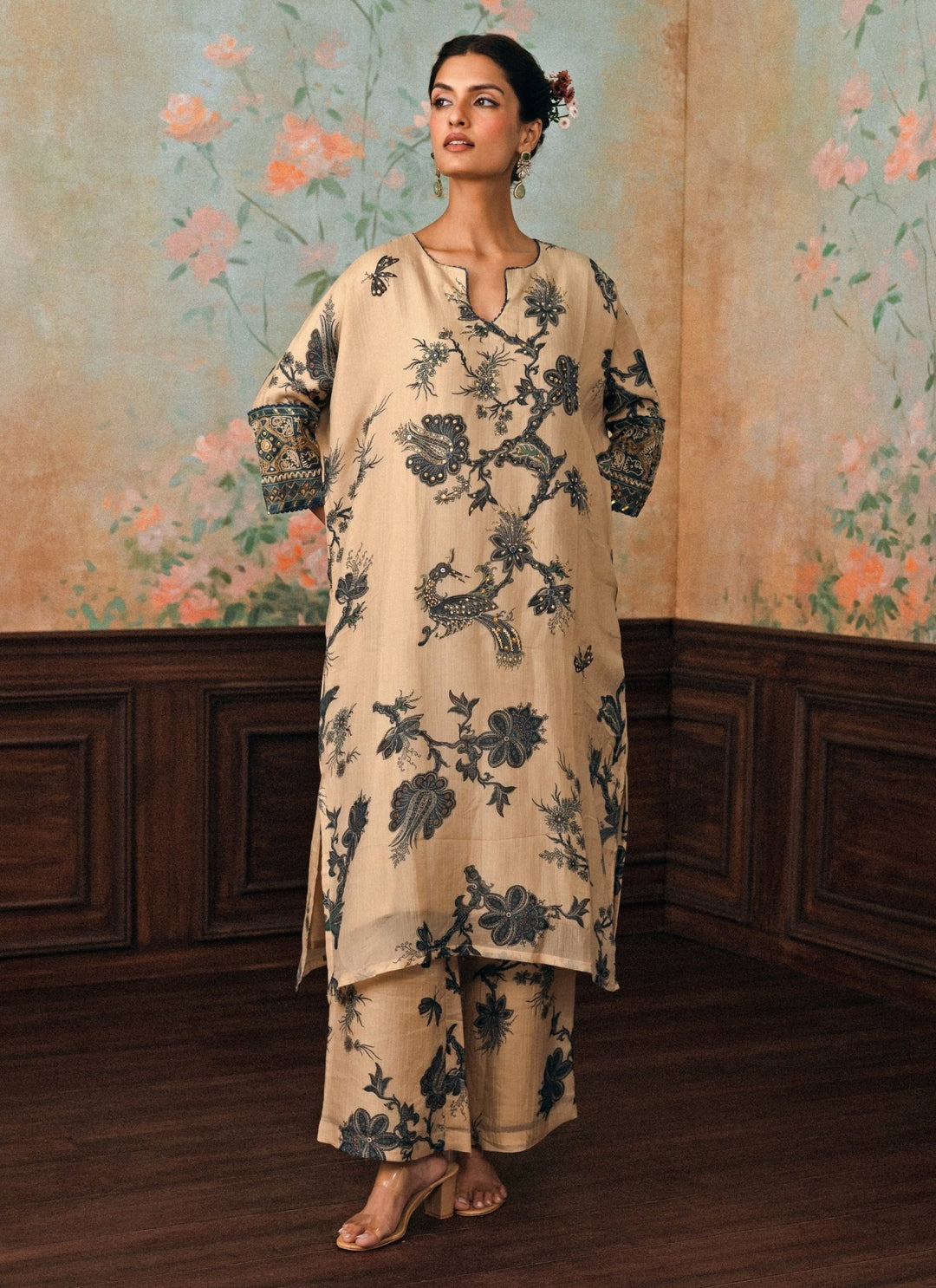 Paulmi and Harsh Ivory And Blue Crush Kurta Pants SetFabilicious Fashion