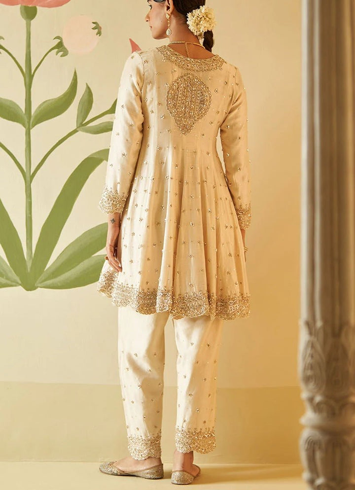 Ivory And Gold Chanderi Silk Kurta Set Angad Singh - Fabilicious Fashion