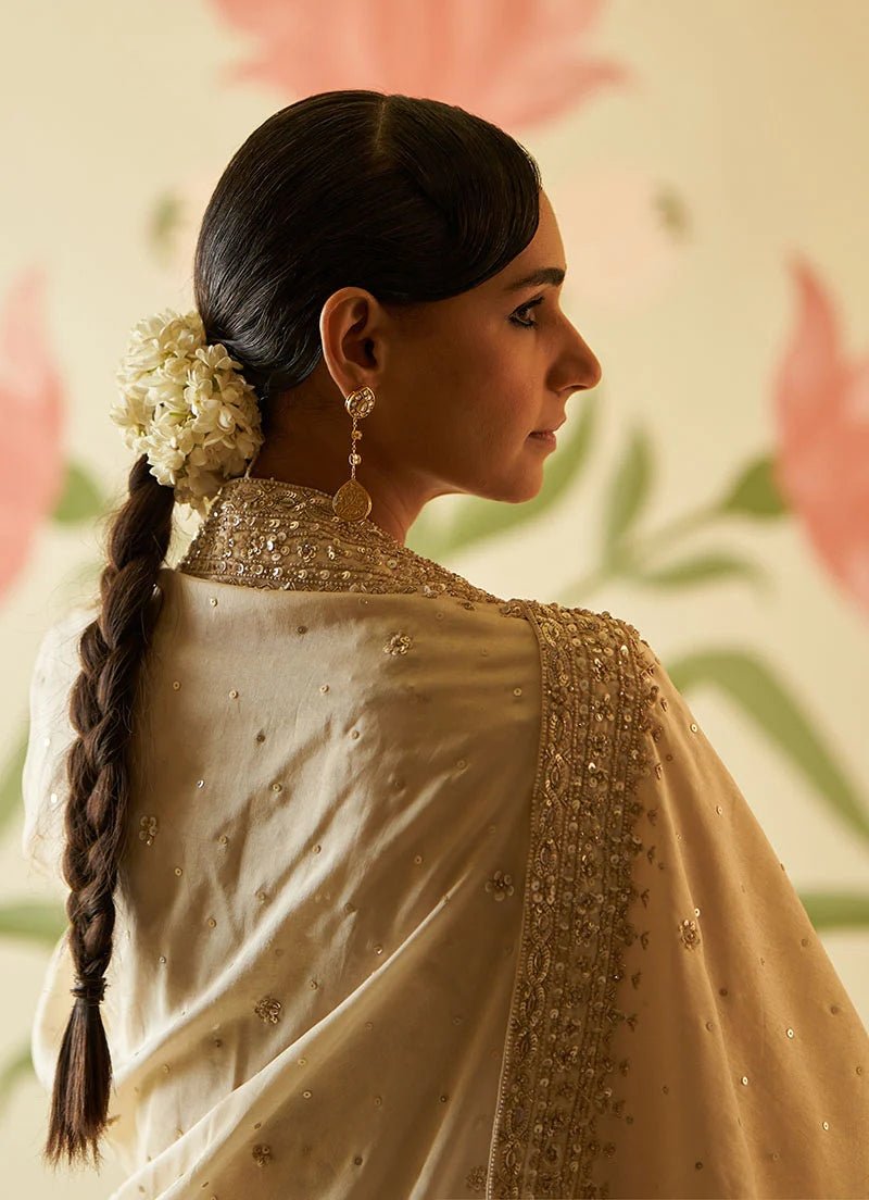 Ivory And Gold Chanderi Silk Kurta Set Angad Singh - Fabilicious Fashion