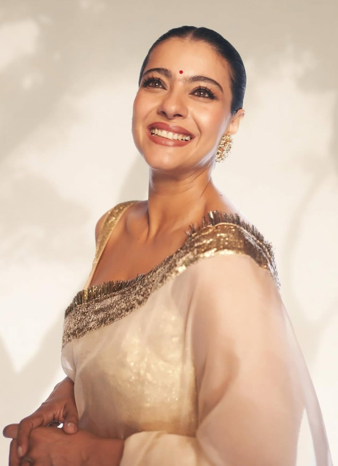 Ivory And Gold Pure Silk Organza Saree Kapardara - Fabilicious Fashion