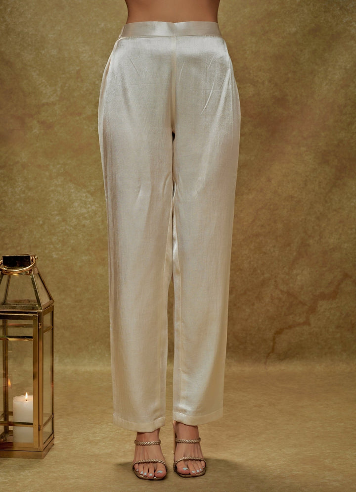 Ivory and Gold Sequin Embroidered Kurta Pants Set Renee Label - Fabilicious Fashion