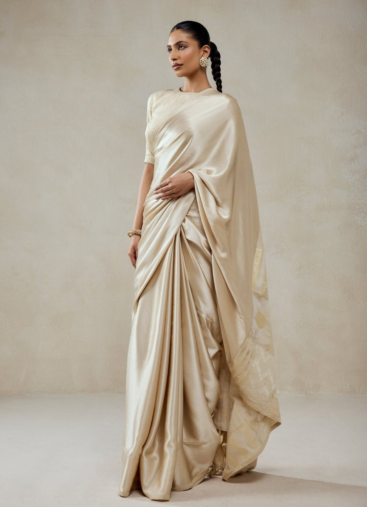 Ivory And Gold Tissue Saree Nitika Gujral - Fabilicious Fashion