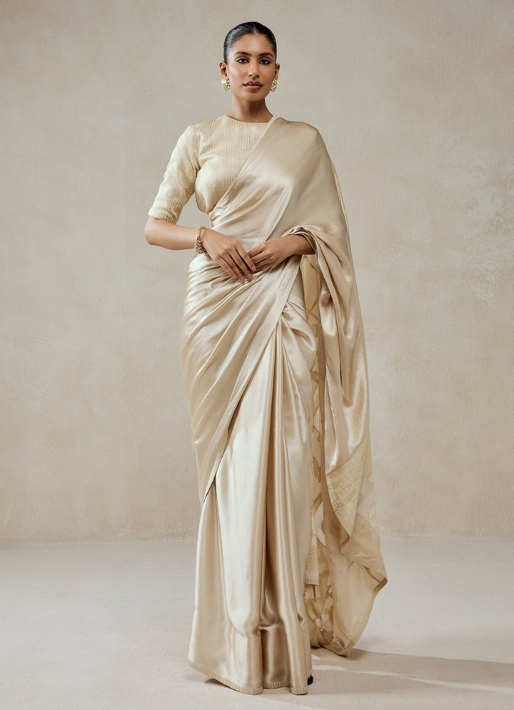 Ivory And Gold Tissue Saree Nitika Gujral - Fabilicious Fashion