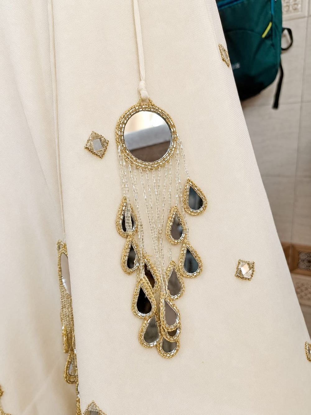 Anisha Shetty Ivory and Muted Gold Organza Lehenga with Corset BlouseFabilicious Fashion