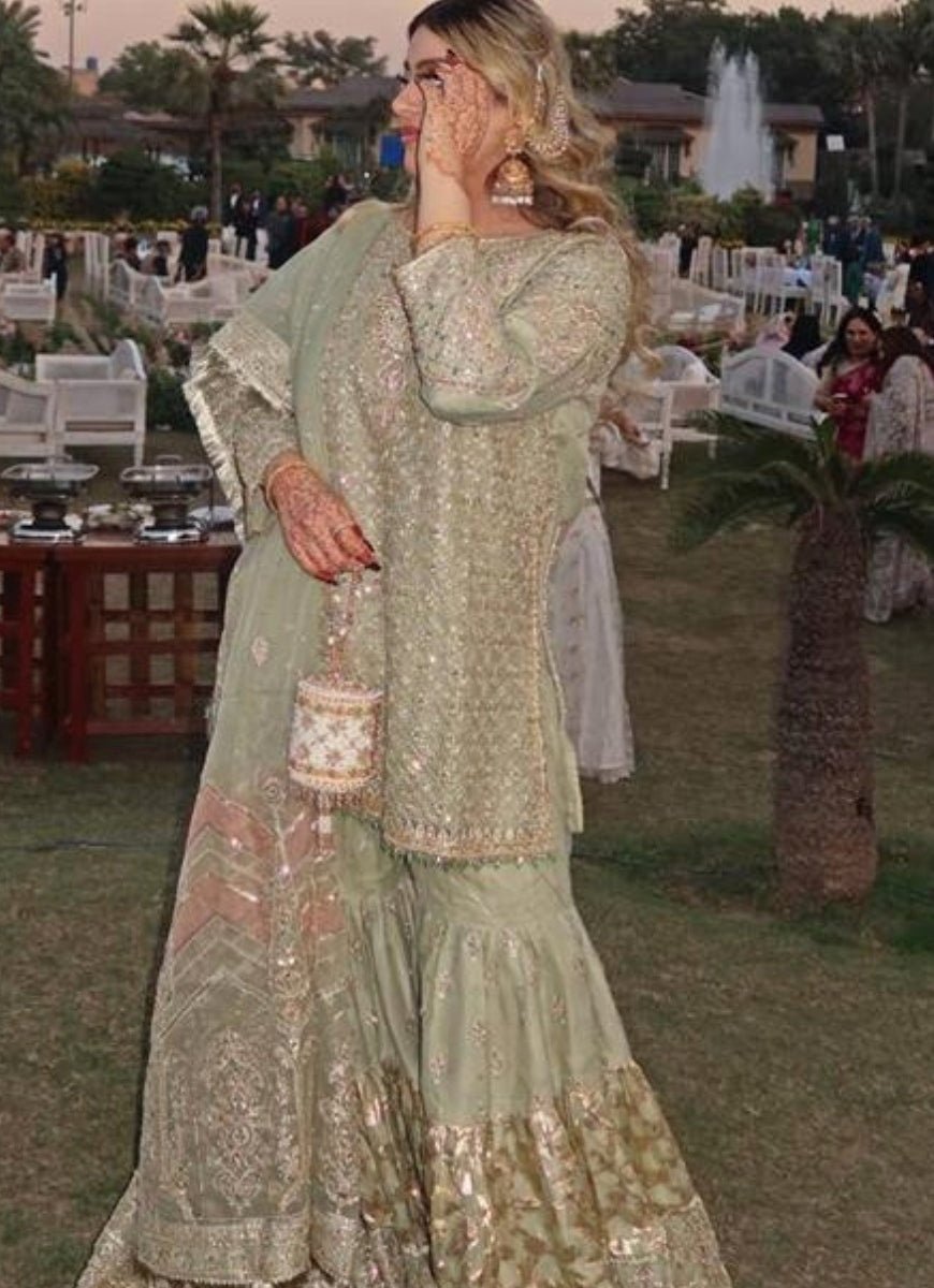 Ivory and Pastel Suede Embellished Cylinder Mini Bag House of Kosha - Fabilicious Fashion