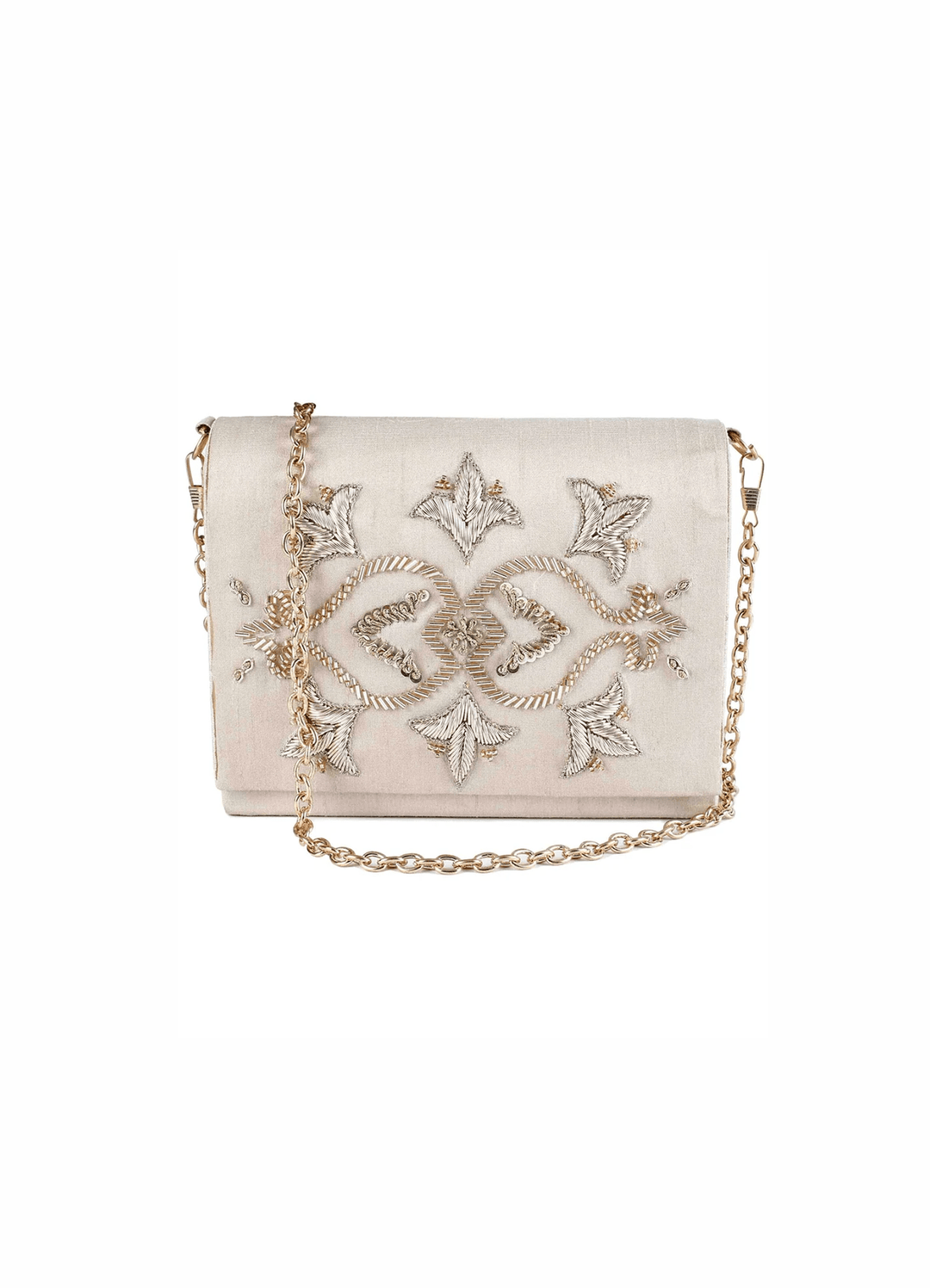 Ivory and Peach Clutch The Purple Sack - Fabilicious Fashion