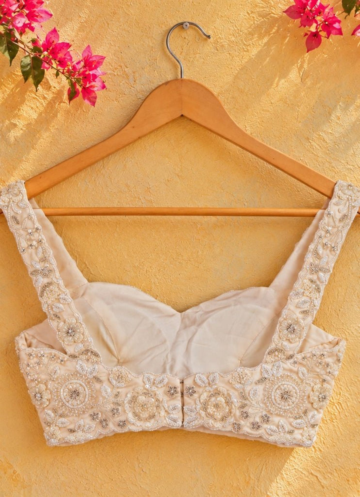 Anisha Shetty Ivory and Pearl Organza Lehenga SetFabilicious Fashion