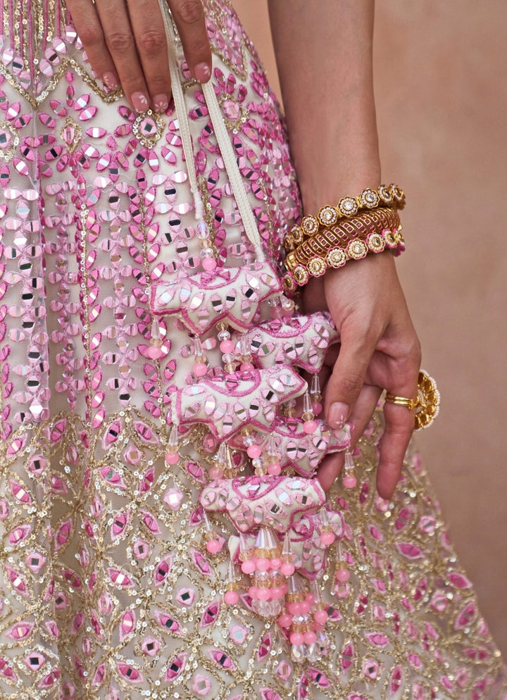 Angad Singh Ivory And Pink Soft Net Lehenga SetFabilicious Fashion