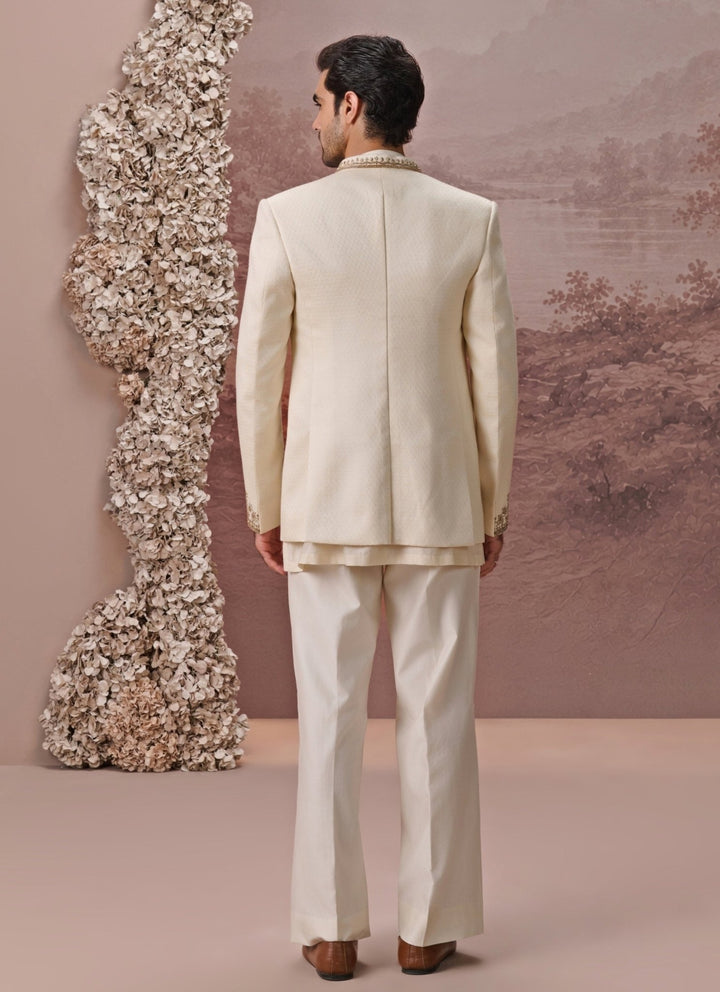 Contrast by Parth Ivory Bagalpuri Silk Jacket SetFabilicious Fashion