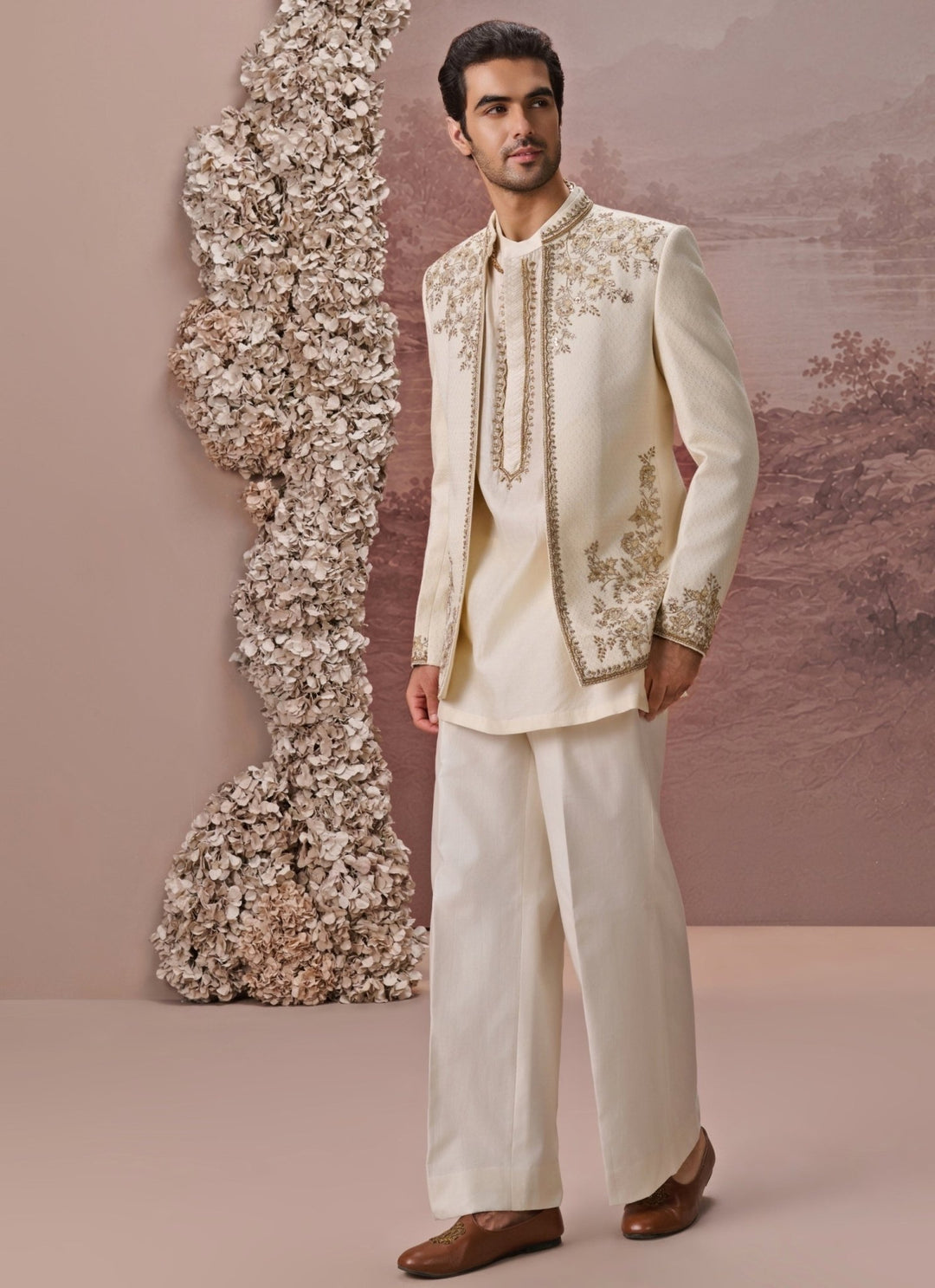 Contrast by Parth Ivory Bagalpuri Silk Jacket SetFabilicious Fashion