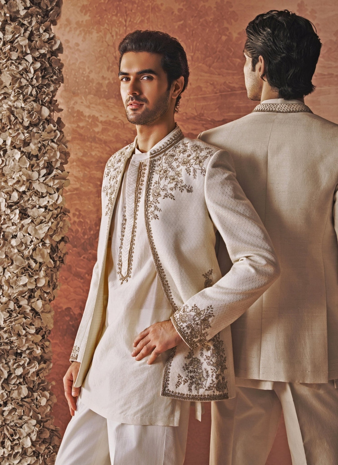 Contrast by Parth Ivory Bagalpuri Silk Jacket SetFabilicious Fashion
