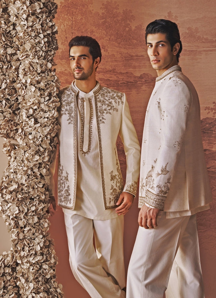 Contrast by Parth Ivory Bagalpuri Silk Jacket SetFabilicious Fashion