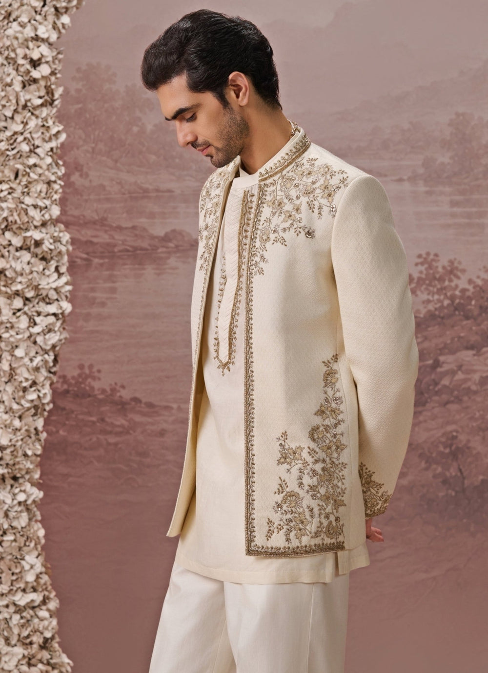 Contrast by Parth Ivory Bagalpuri Silk Jacket SetFabilicious Fashion