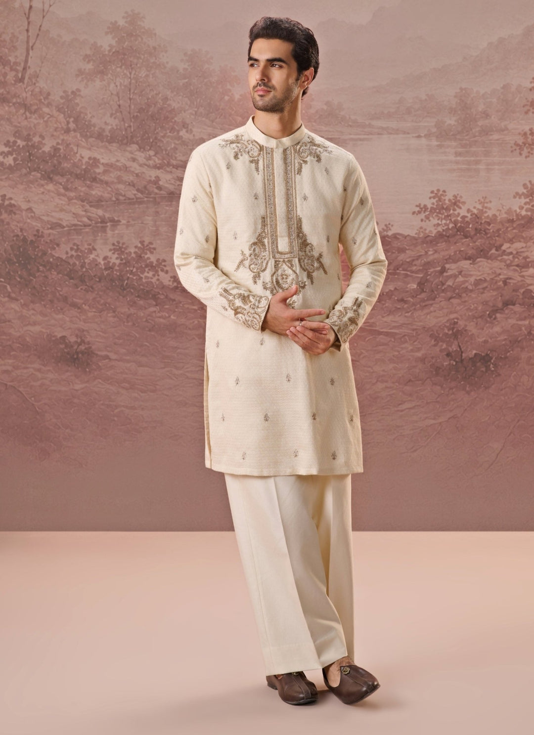 Contrast by Parth Ivory Bagalpuri Silk Kurta SetFabilicious Fashion