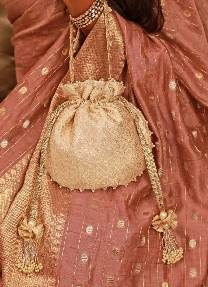 Ivory Banarasi Potli Amyra - Fabilicious Fashion