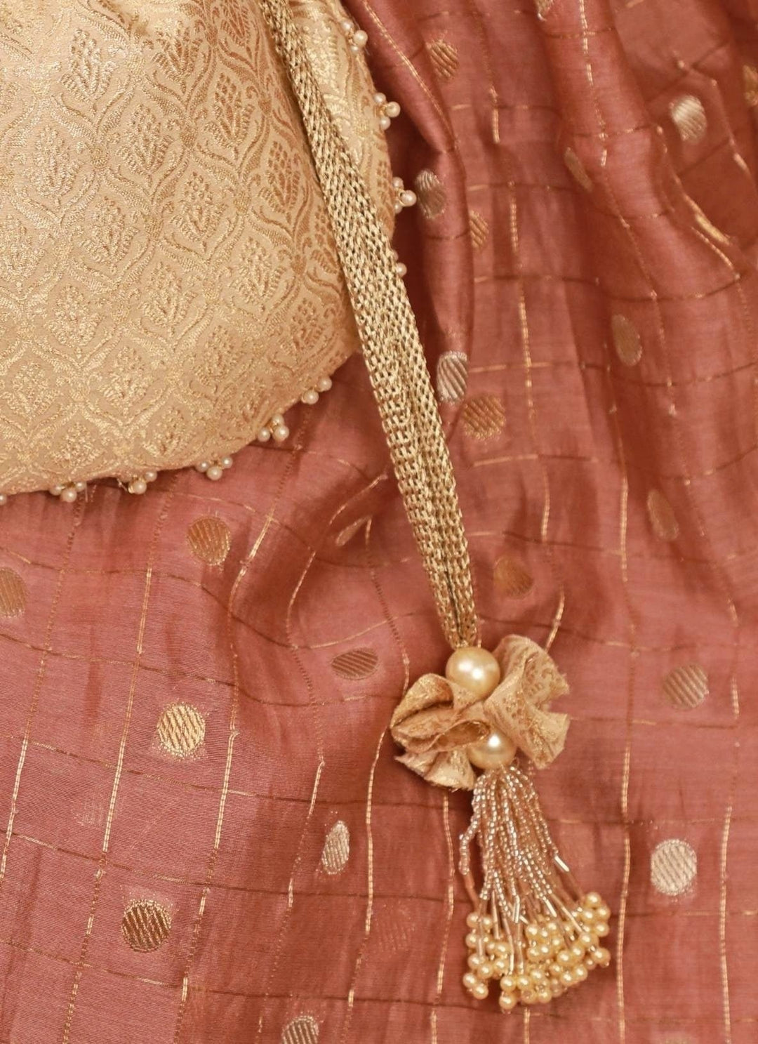 Ivory Banarasi Potli Amyra - Fabilicious Fashion