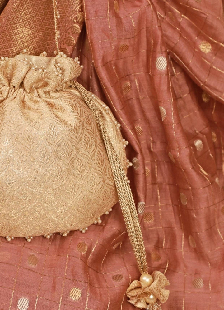 Ivory Banarasi Potli Amyra - Fabilicious Fashion
