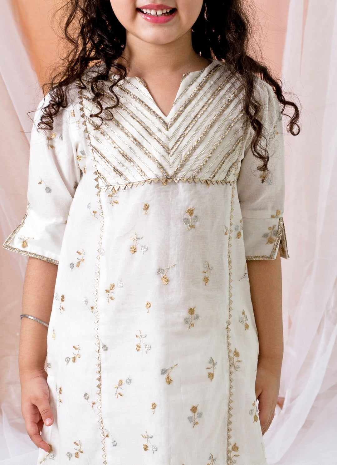 Chotibuti Ivory Chanderi Kurta Dhoti SetFabilicious Fashion