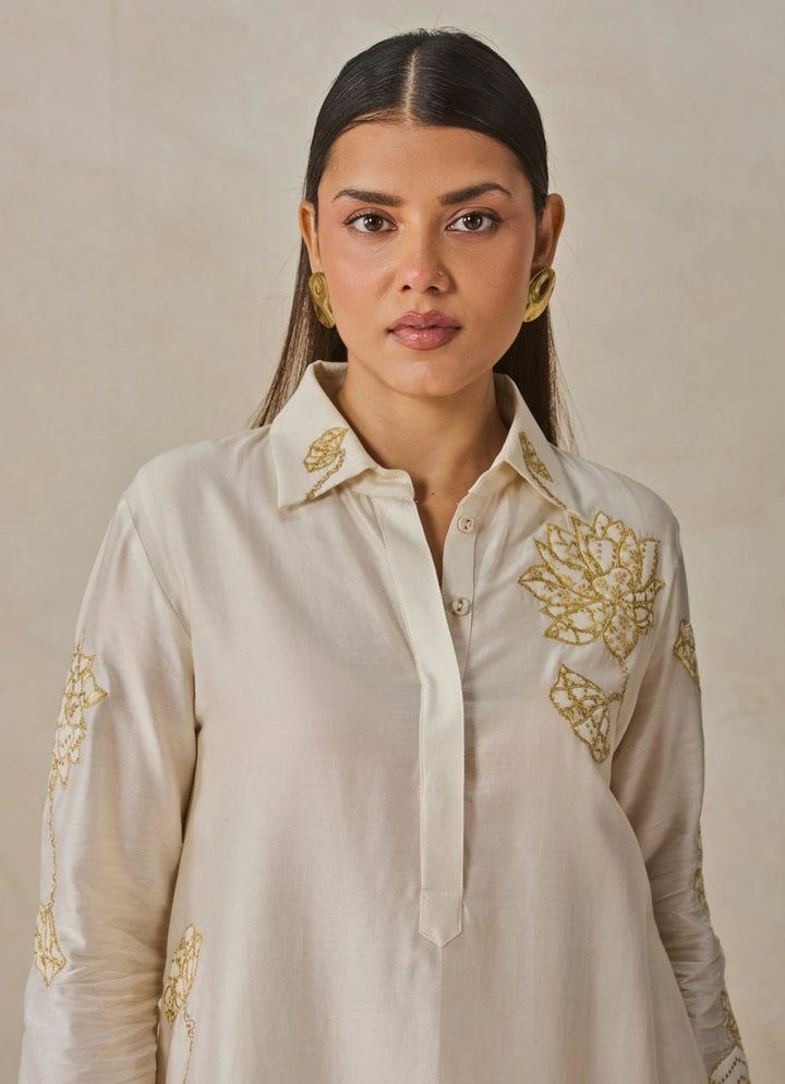 Nitika Gujral Ivory Chanderi Kurta Salwar SetFabilicious Fashion