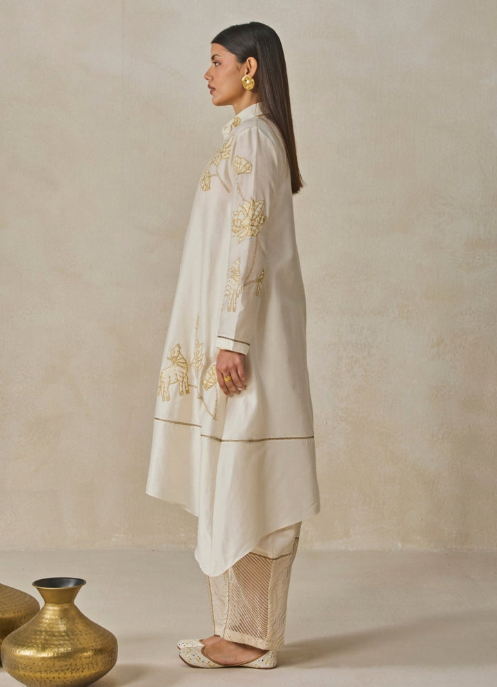 Nitika Gujral Ivory Chanderi Kurta Salwar SetFabilicious Fashion