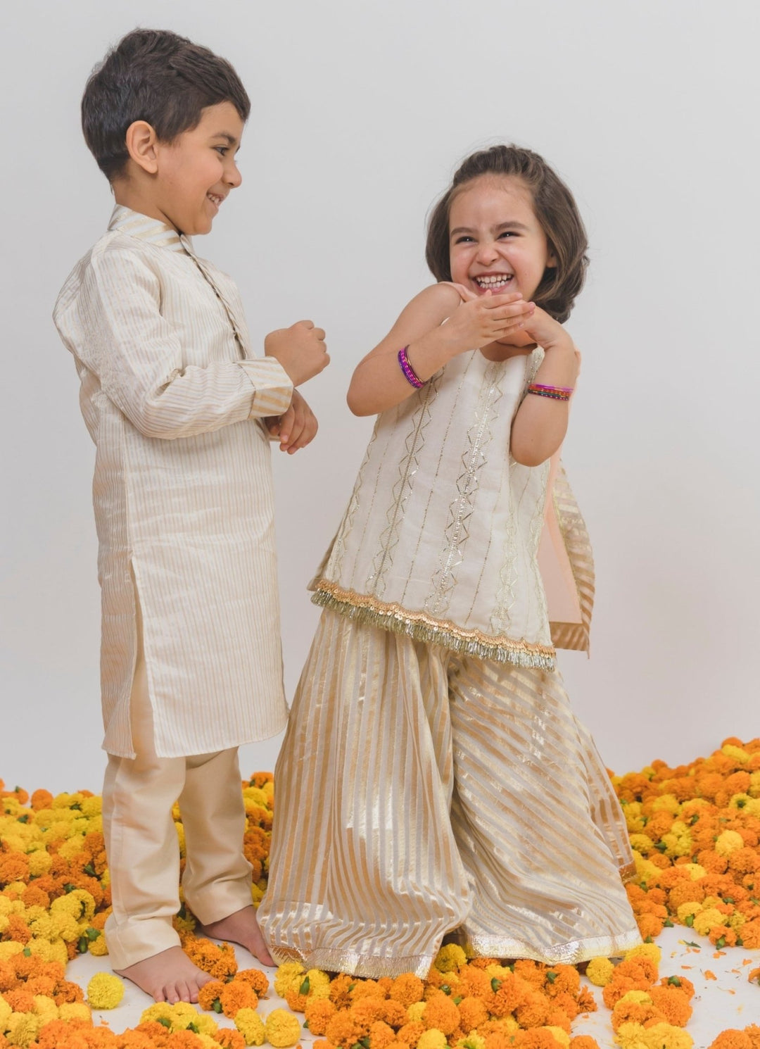Chotibuti Ivory Chanderi Kurta Sharara SetFabilicious Fashion