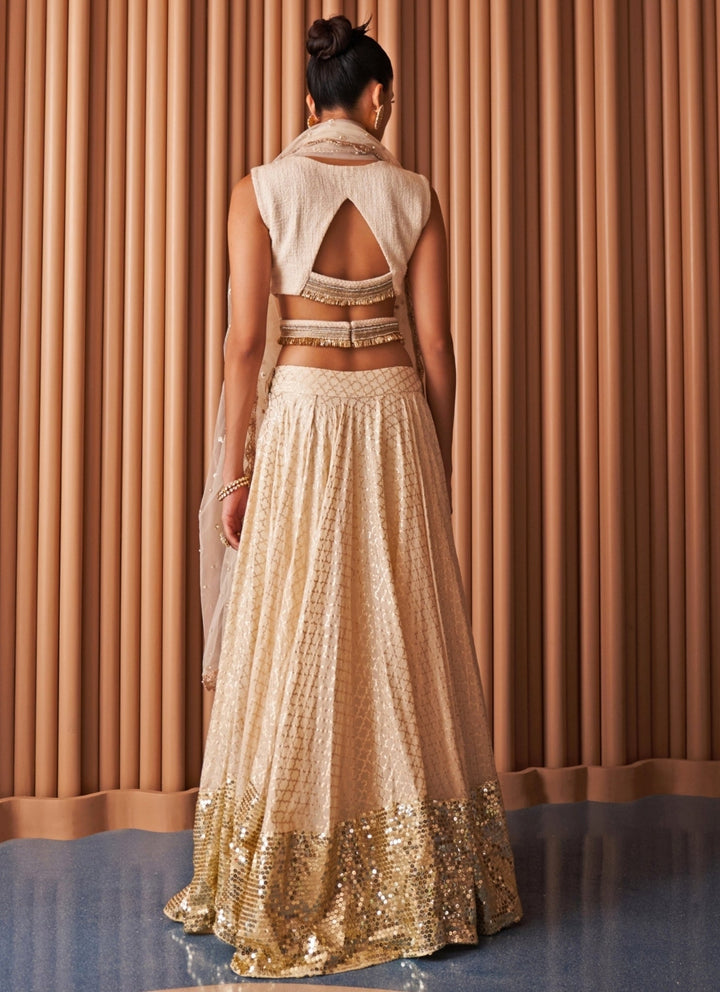 Rishi and Vibhuti Ivory Chanderi Lehenga SetFabilicious Fashion