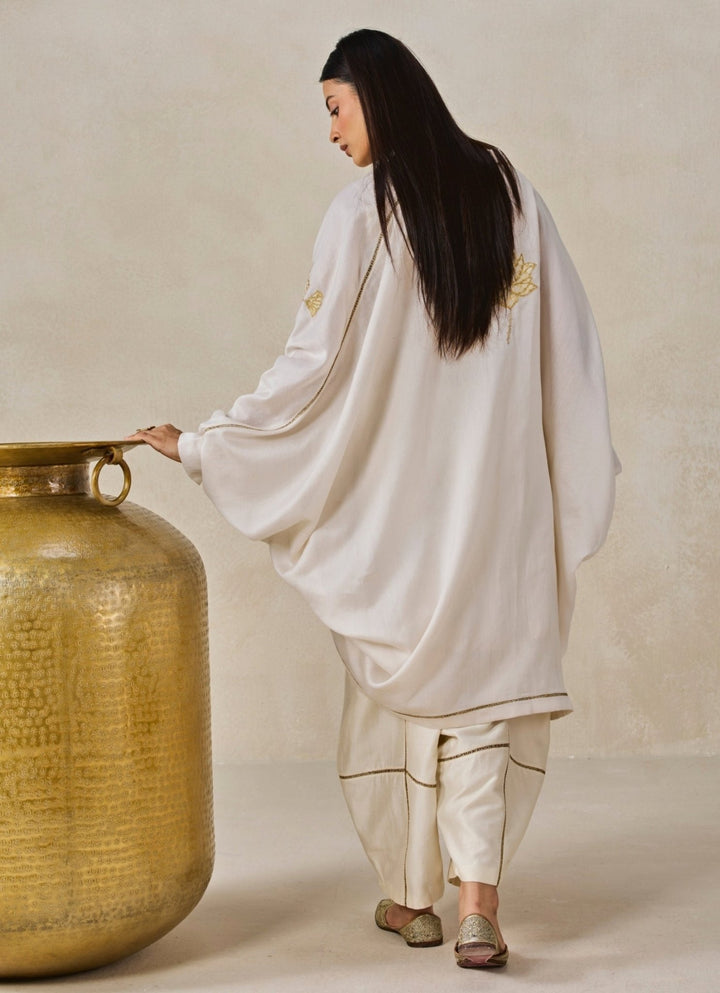 Nitika Gujral Ivory Chanderi Short Kurta Salwar Set With JacketFabilicious Fashion