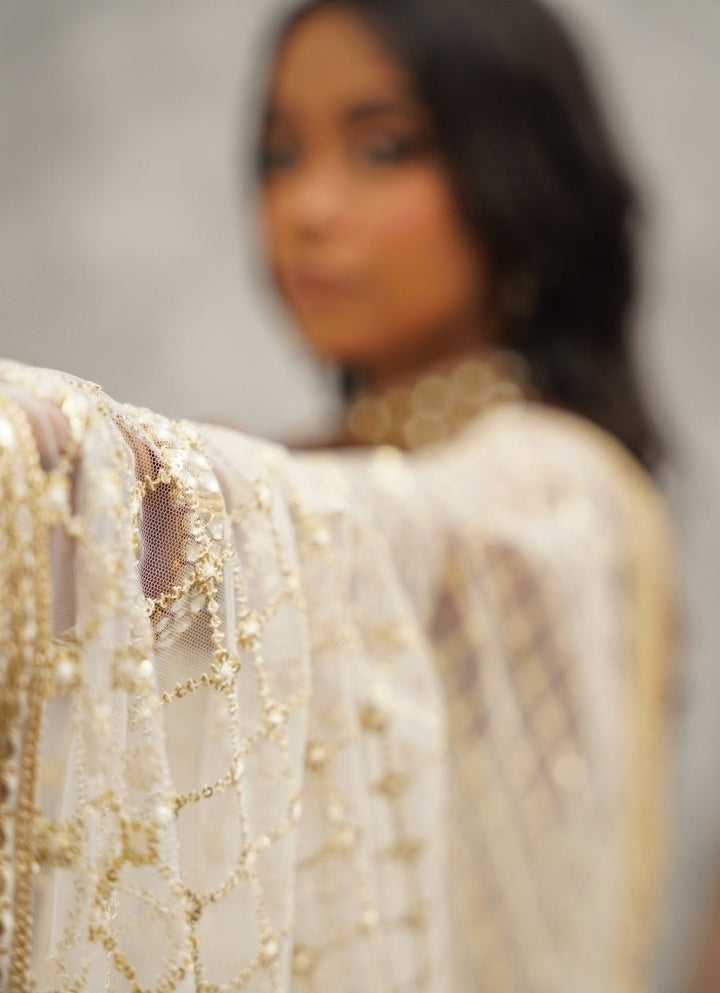 Ivory Crepe Peplum Kurta With Dhoti Pants Kapda Dori - Fabilicious Fashion