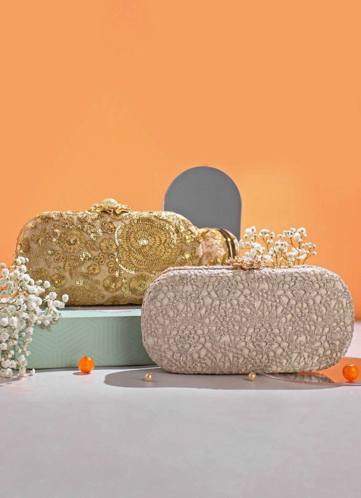 Ivory Cutwork Clutch AMYRA - Fabilicious Fashion