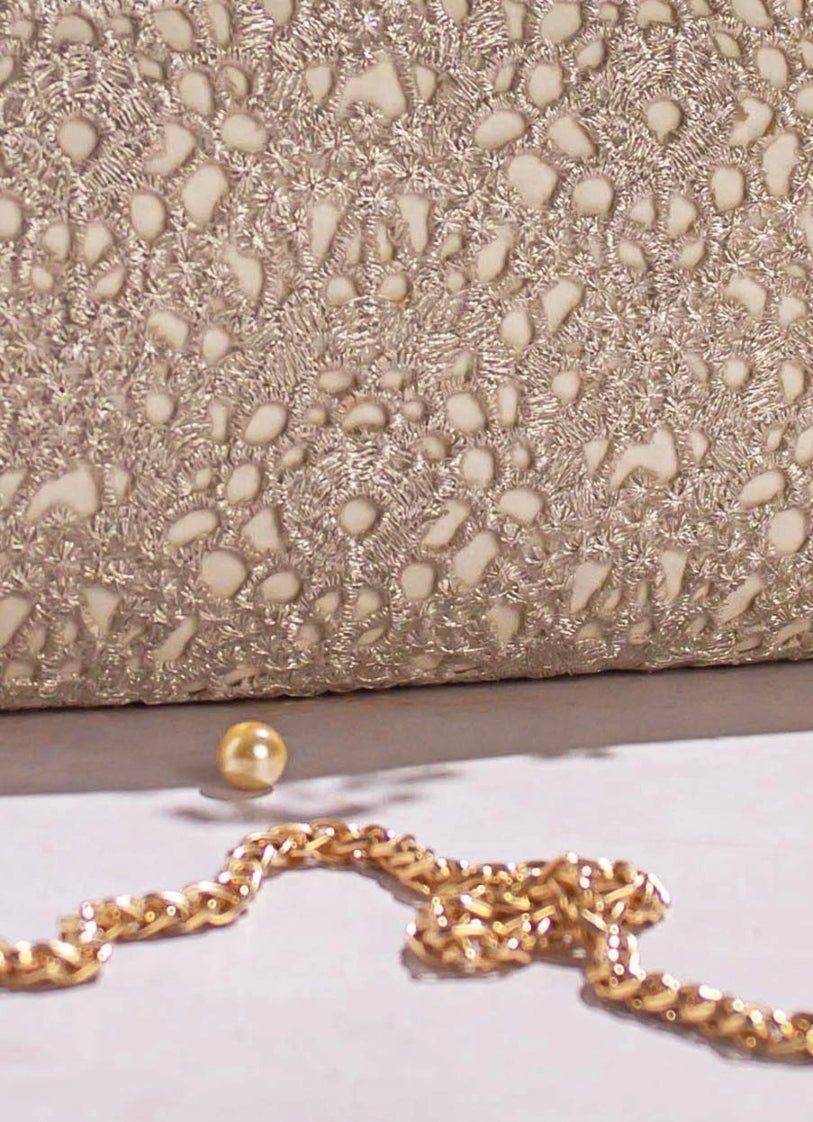 Ivory Cutwork Clutch AMYRA - Fabilicious Fashion