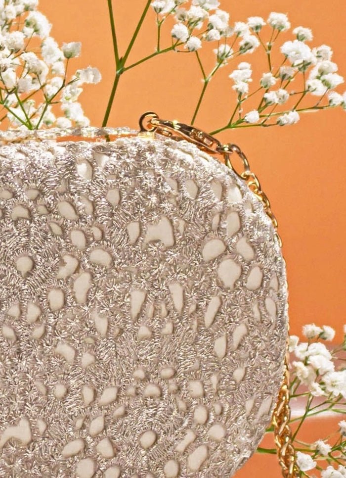 Ivory Cutwork Clutch AMYRA - Fabilicious Fashion