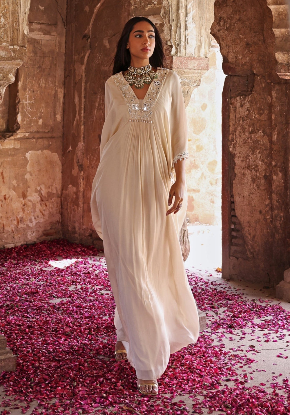 Ivory Draped Kaftan Seema Thukral - Fabilicious Fashion