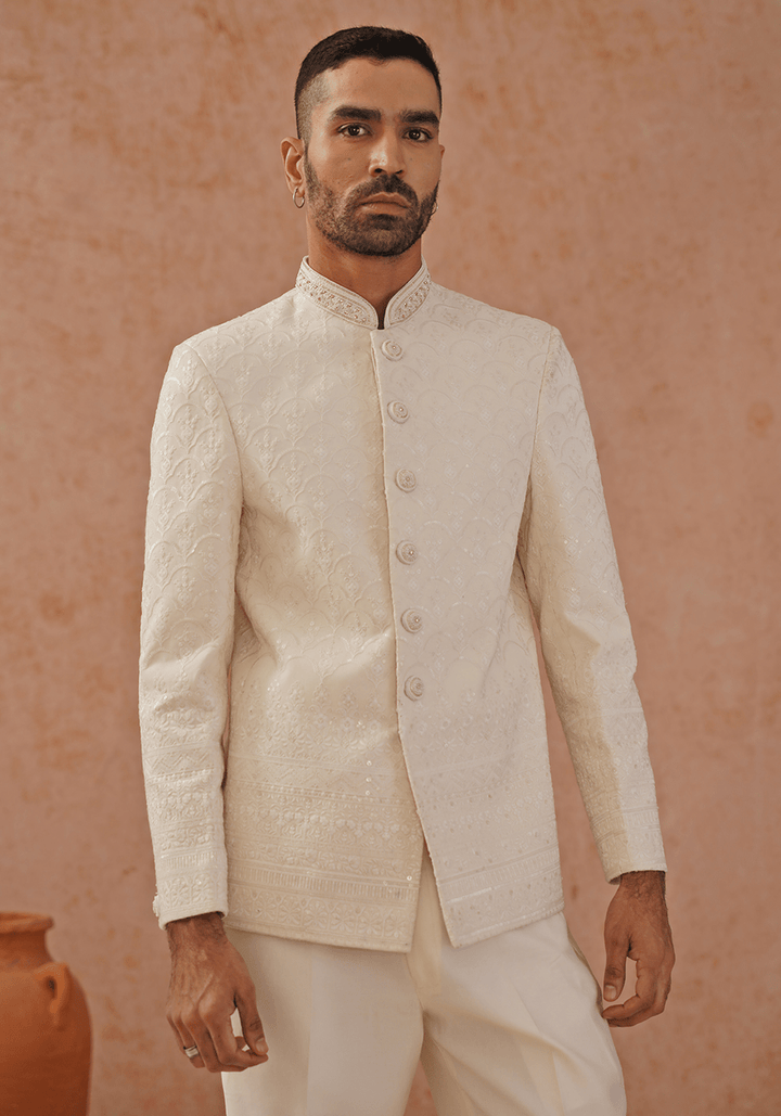 Ivory Embellished Jodhpuri Set Kalpraag - Fabilicious Fashion