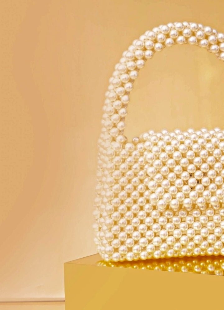 Ivory Embellished Pearl Bag AMYRA - Fabilicious Fashion