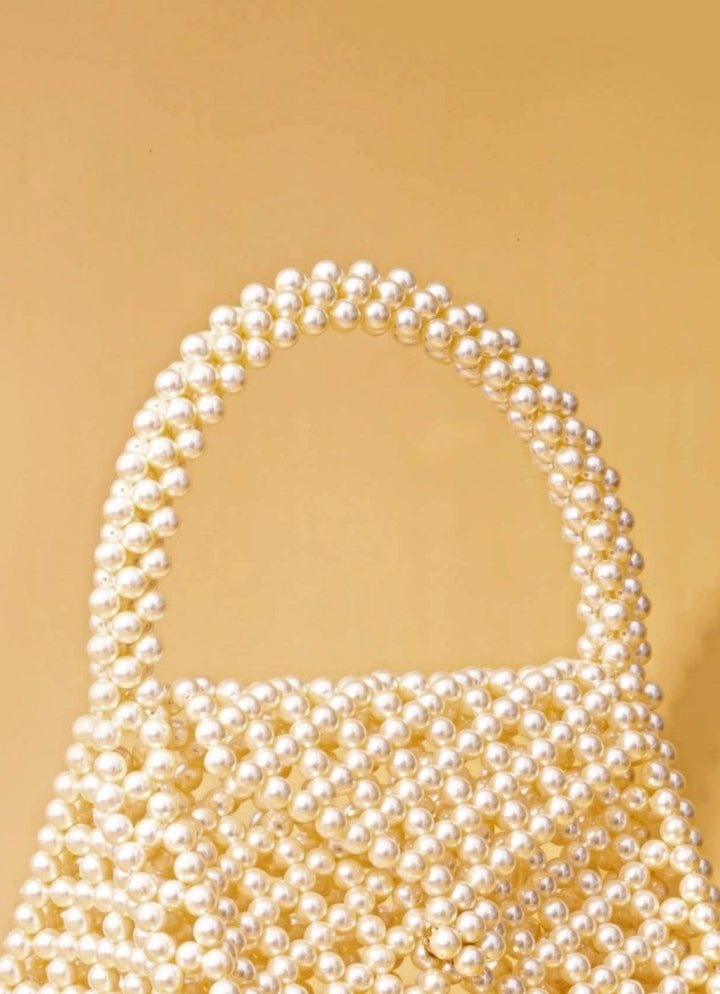 Ivory Embellished Pearl Bag AMYRA - Fabilicious Fashion