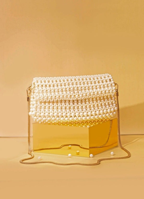 Ivory Embellished Pearl Bag