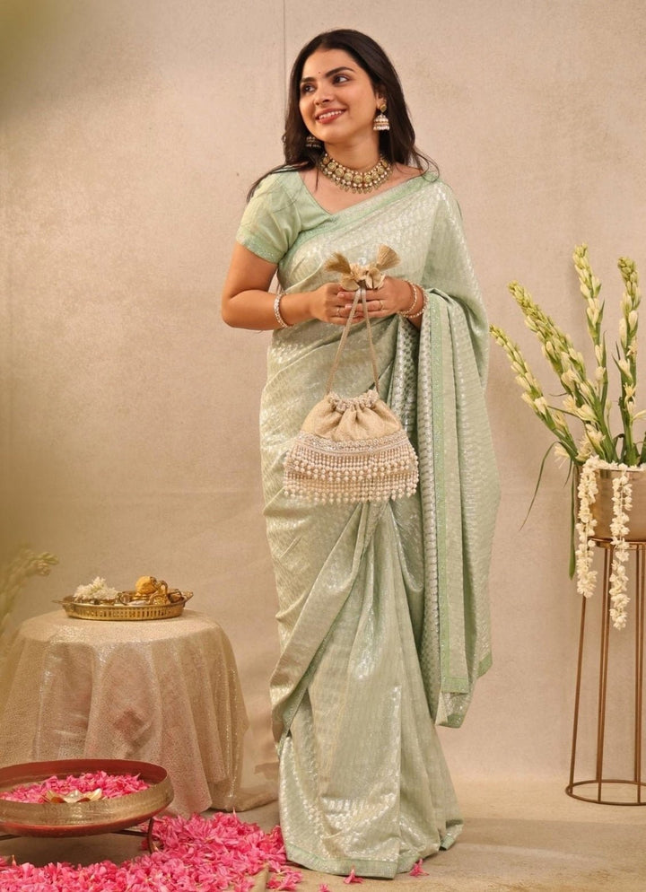 Ivory Embellished Potli AMYRA - Fabilicious Fashion