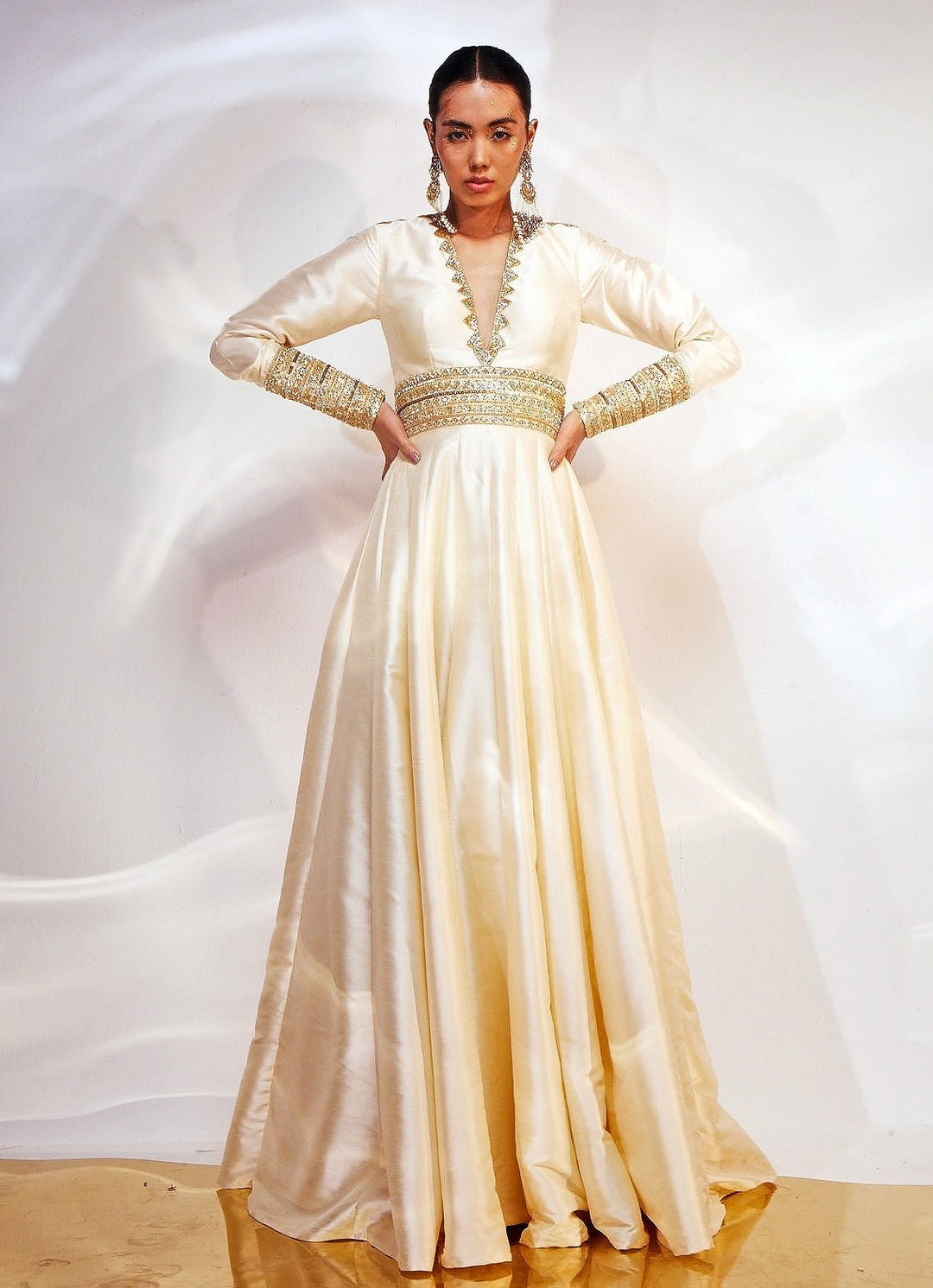 Akara Ivory Embroidered Anarkali Gown Fabilicious Fashion Akara Ivory Embroidered Anarkali Gown Fabilicious Fashion