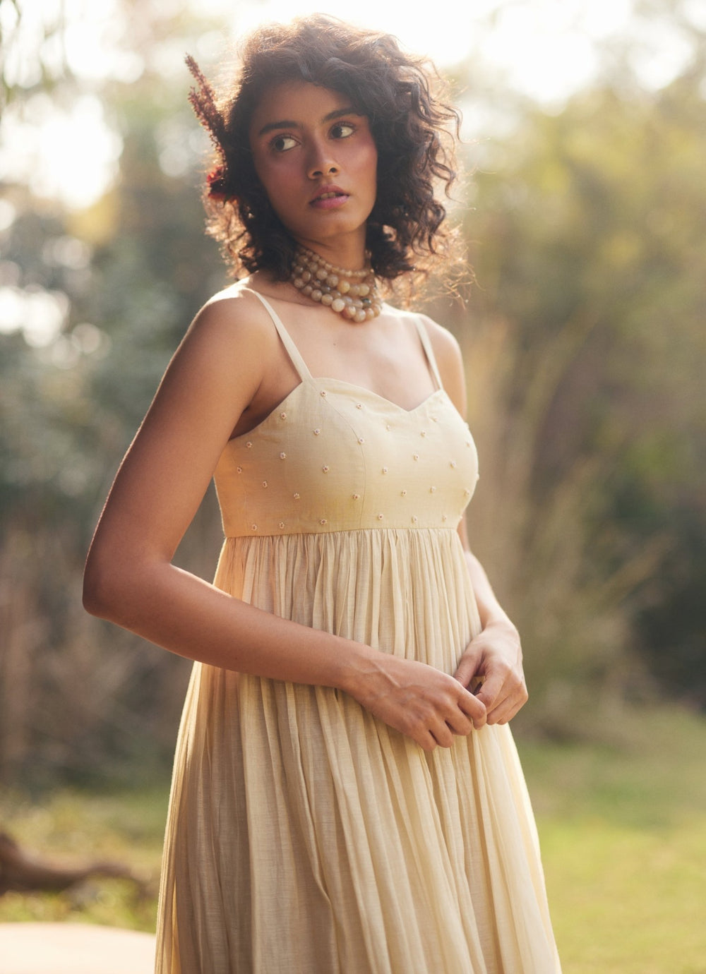 Ivory Embroidered Chanderi Kurta With Jacket Paulmi and Harsh - Fabilicious Fashion