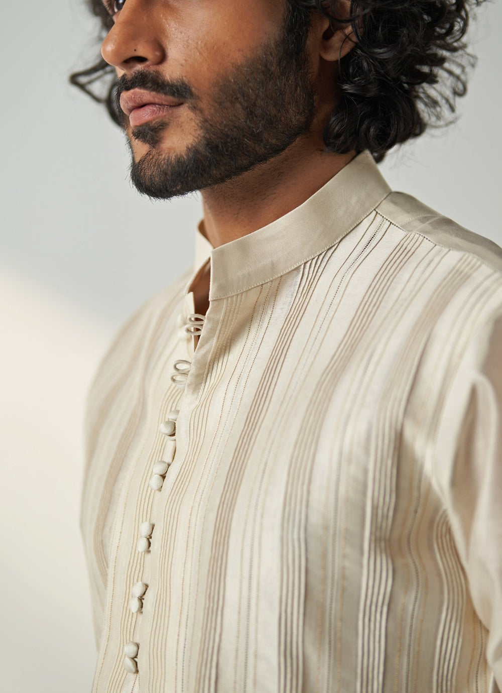 Ivory Embroidered Chanderi Silk Kurta Set Studio Bagechaa - Men - Fabilicious Fashion