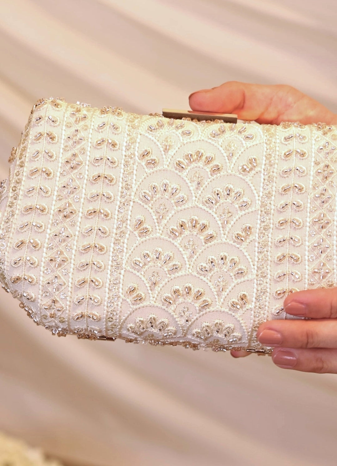 Amyra Ivory Embroidered ClutchFabilicious Fashion