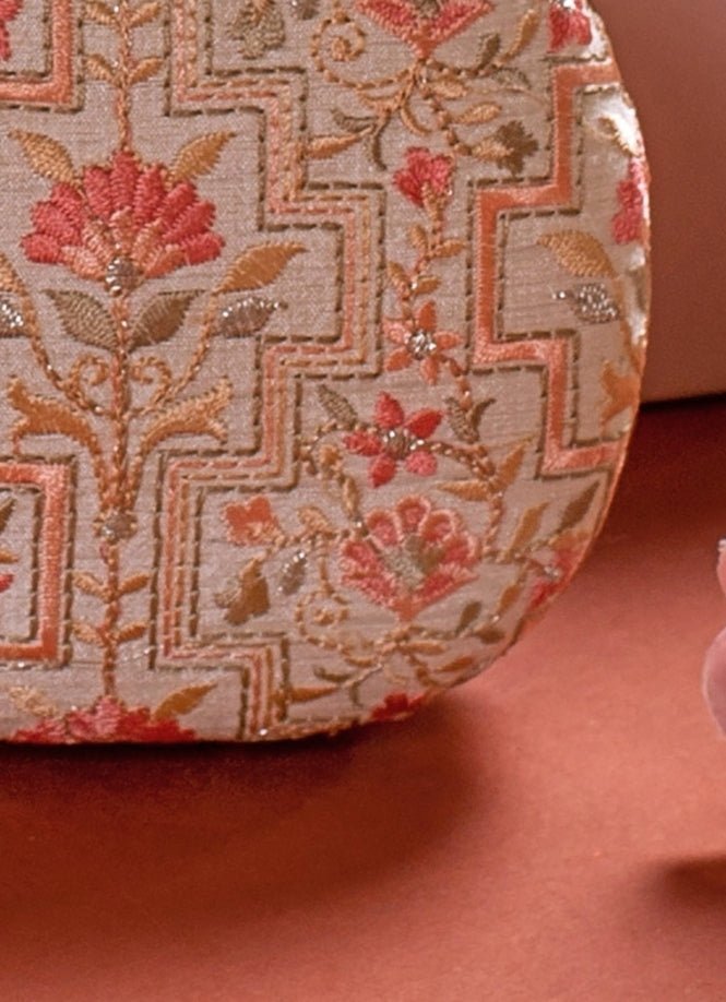 Ivory Embroidered Clutch AMYRA - Fabilicious Fashion