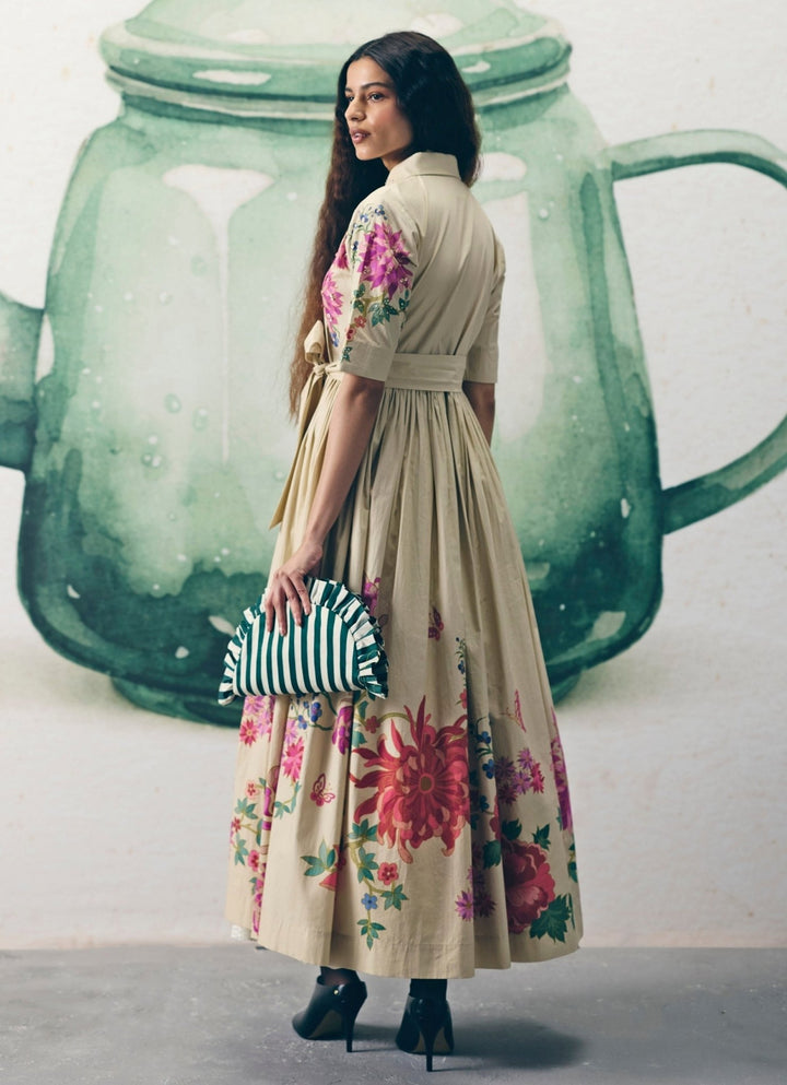 Paulmi and Harsh X Ease Ivory Embroidered Cotton DressFabilicious Fashion