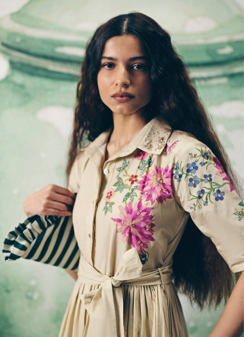 Ivory Embroidered Cotton Dress Paulmi and Harsh X Ease - Fabilicious Fashion