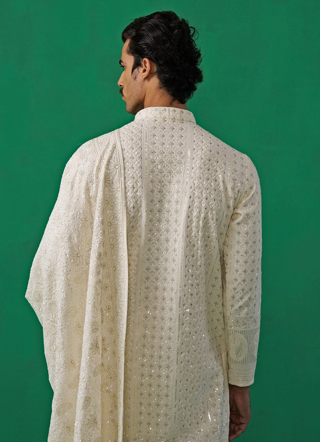 Ivory Embroidered Georgette Kurta Patiala Set Kalpraag - Fabilicious Fashion